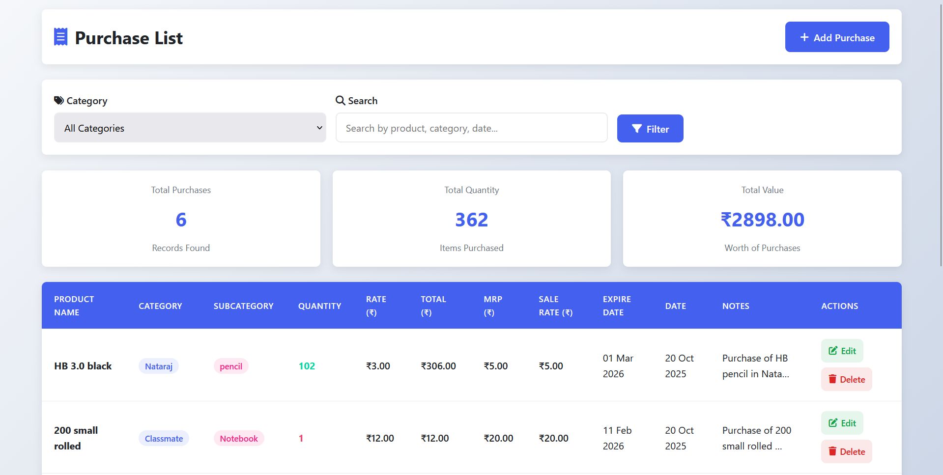 BizEasy Stock Management