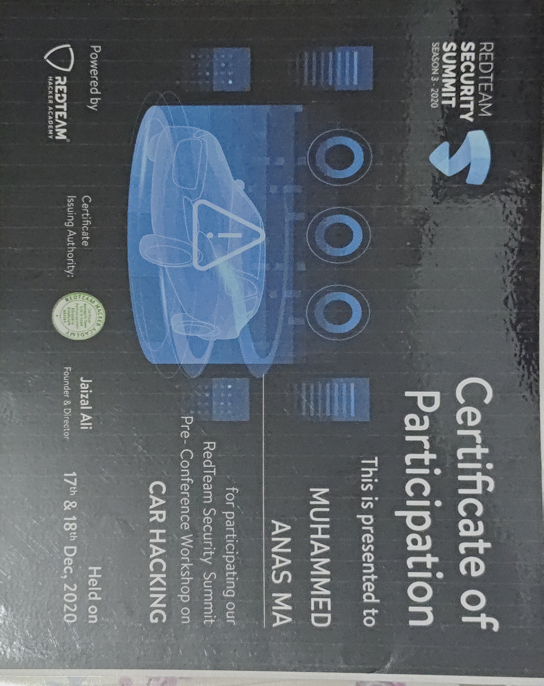 Car Hacking Certificate