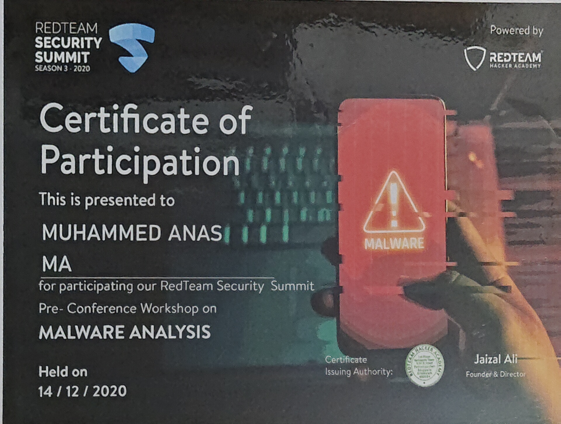 Malware Analysis Certificate
